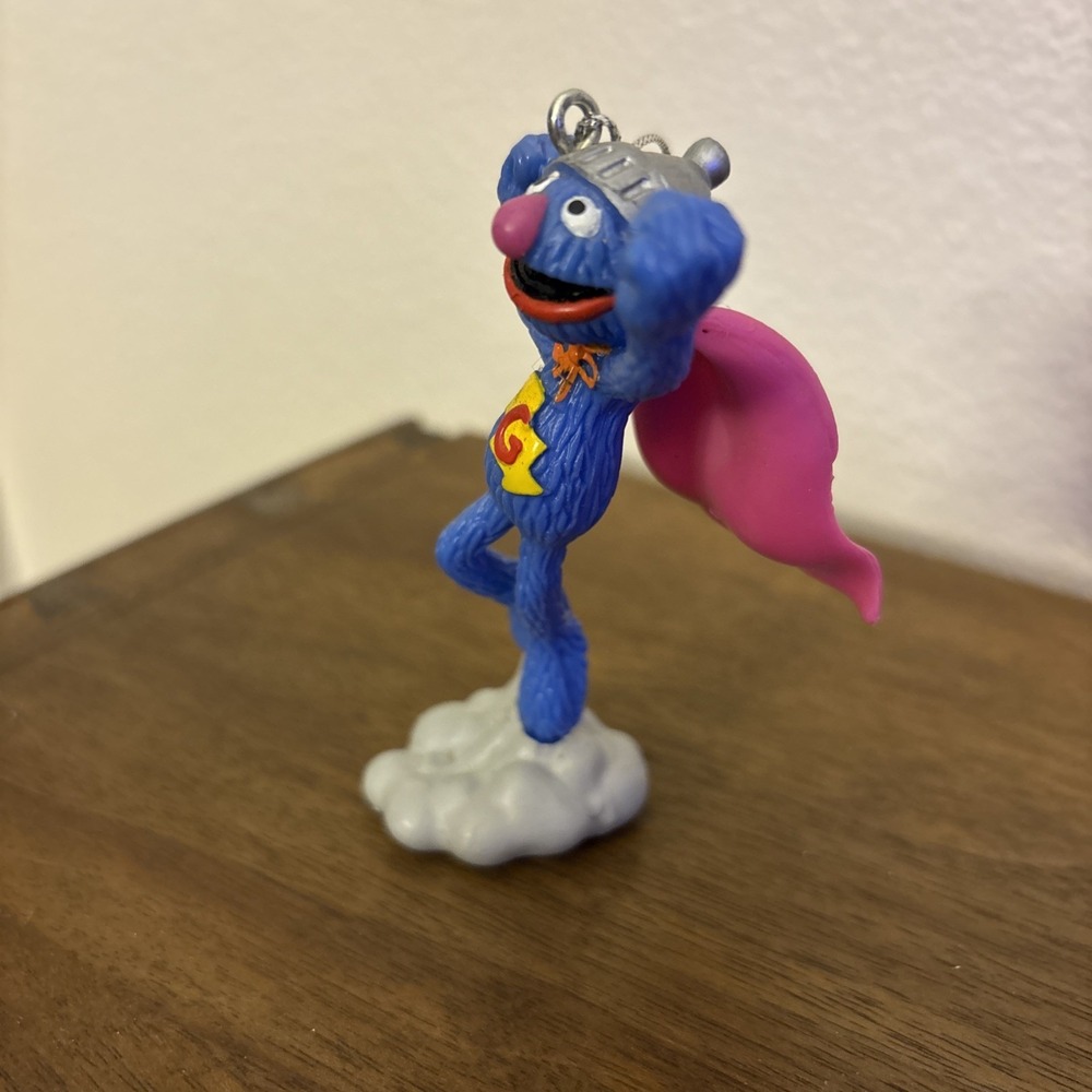 Vintage Super Grover Sesame Street PVC Figure Muppets Applause PBS Ornament Cake - Picture 3 of 5